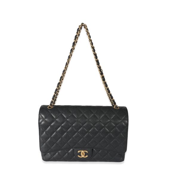 Chanel Black Caviar Maxi Double Flap Bag - Picture 4 of 8